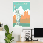 New York City slaapt nooit  Poster (Thuiskantoor)