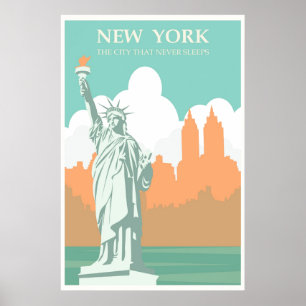 New York City slaapt nooit  Poster
