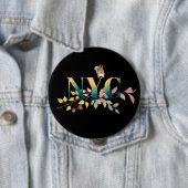 New York City & Squirrel Colorful Button (In situ)