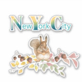 New York City Squirrel Sticker (Voorkant)