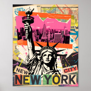 New York City Standbeeld van de Vrijheid Retro Pun Poster