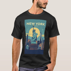 New York City Standbeeld van Liberty Travel Vintag T-shirt