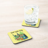  New york City standbeeld van vrijheid Reiskunst Bier Onderzetter (Rechterzijde)