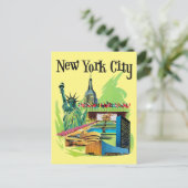  New york City standbeeld van vrijheid Reiskunst Briefkaart (Staand voorkant)
