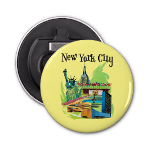  New york City standbeeld van vrijheid Reiskunst Button Flesopener