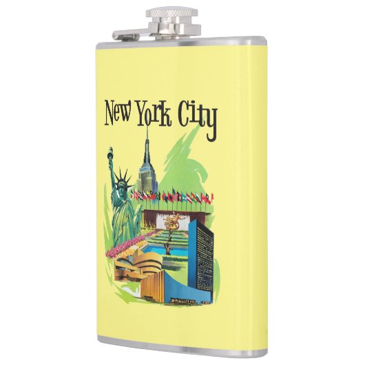  New york City standbeeld van vrijheid Reiskunst Heupfles (Links)