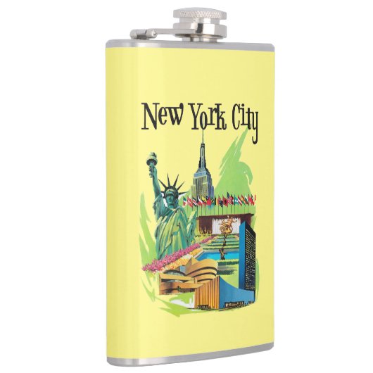  New york City standbeeld van vrijheid Reiskunst Heupfles (Rechts)