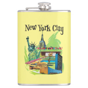  New york City standbeeld van vrijheid Reiskunst Heupfles