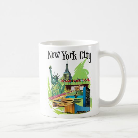 New york City standbeeld van vrijheid Reiskunst Koffiemok (Rechts)