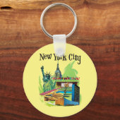  New york City standbeeld van vrijheid Reiskunst Sleutelhanger (Voorkant)