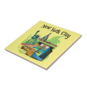  New York City standbeeld van vrijheid Reiskunst Tegeltje (Zijkant)