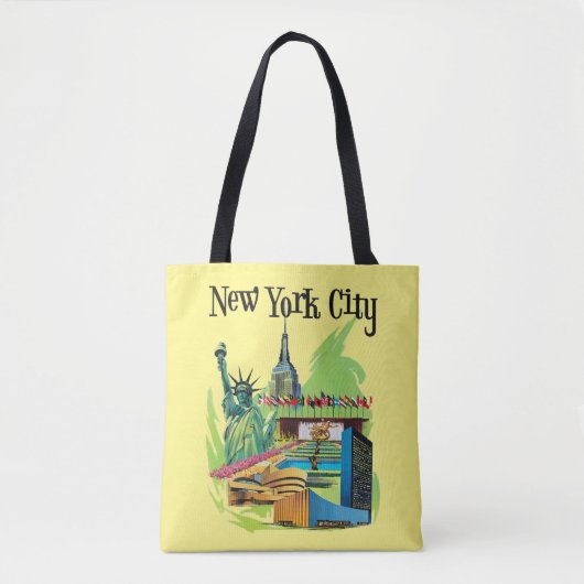  New York City standbeeld van vrijheid Reiskunst Tote Bag (Voorkant)