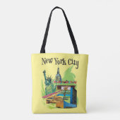  New York City standbeeld van vrijheid Reiskunst Tote Bag (Achterkant)