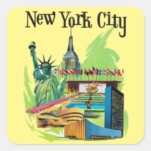 New york City standbeeld van vrijheid Reiskunst Vierkante Sticker