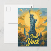 New York City Statue of Liberty Briefkaart (Voorkant / Achterkant)