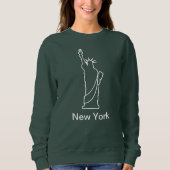 New York City Statue of Liberty Modern White Trui (Voorkant)