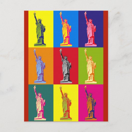 New York City Statue of Liberty Pop Art Briefkaart (Voorkant)
