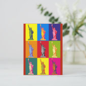 New York City Statue of Liberty Pop Art Briefkaart (Staand voorkant)