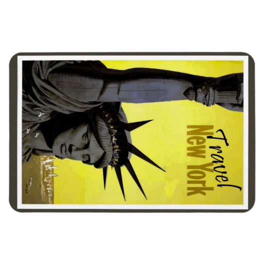 New York CIty Statue of Liberty Retro  Magneet (Horizontaal)