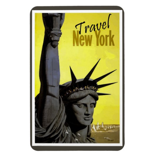 New York CIty Statue of Liberty Retro Magneet (Verticaal)