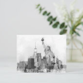 New York City Statue of Liberty Sketch Feestdagenkaart (Staand voorkant)