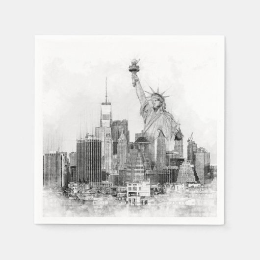 New York City Statue of Liberty Sketch Servet (Voorkant)