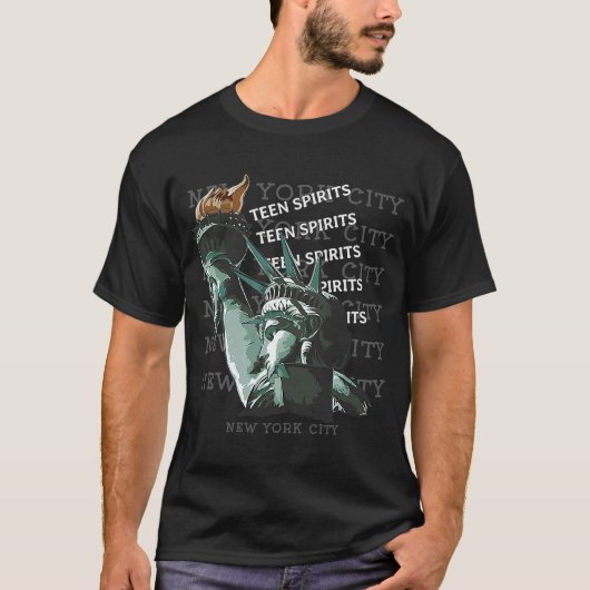 New York City Statue of Liberty Teen Spirit Freedo T-shirt (Voorkant)