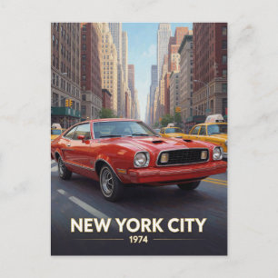 New York City Stedelijke Autocultuur 1974 Briefkaart