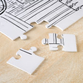 New York City Stoop Black en White Jigzaag Puzzle Legpuzzel (Zijkant)