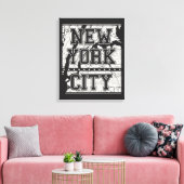 New York City | Straatkaart Canvas Afdruk (Insitu (Woonkamer))