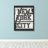 New York City | Straatkaart Canvas Afdruk (Insitu (Houten vloer))