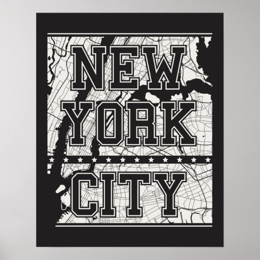 New York City | Straatkaart Poster (Voorkant)