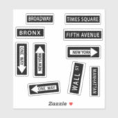 New York City Straatnaambordjes Set Sticker (Vel)