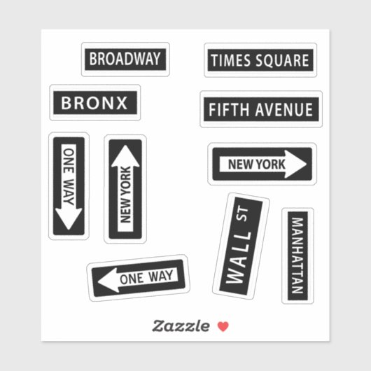 New York City Straatnaambordjes Set Sticker (Vel)