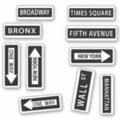 New York City Straatnaambordjes Set Sticker (Voorkant)
