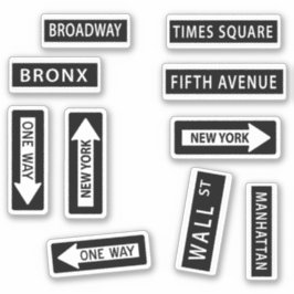 New York City Straatnaambordjes Set Sticker
