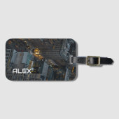 New York City Street bij nacht - Urban Lights Bagagelabel (Voorkant (horizontaal))