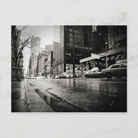 New York City Street in Rain Briefkaart (Voorkant)