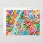 New York City Street Map Briefkaart (Voorkant / Achterkant)