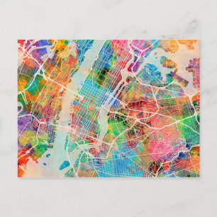 New York City Street Map Briefkaart