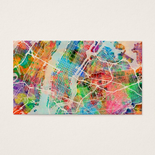 New York City Street Map Visitekaartjes (Voorkant)