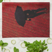 New York City Street Scene, Rainy Day Umbrella Theedoek (Gevouwen)