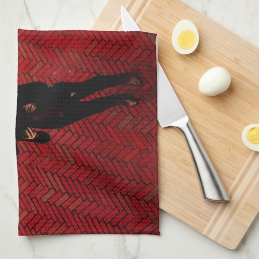 New York City Street Scene, Rainy Day Umbrella Theedoek (Quarter Fold)