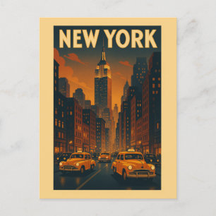  New York City Street Taxi Travel Briefkaart