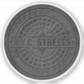New York City Streets Grey Sticker (Voorkant)