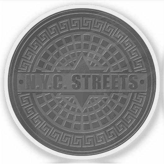 New York City Streets Grey Sticker (Voorkant)