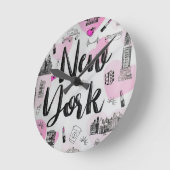 New York City Style Design Ronde Klok (Hoek)