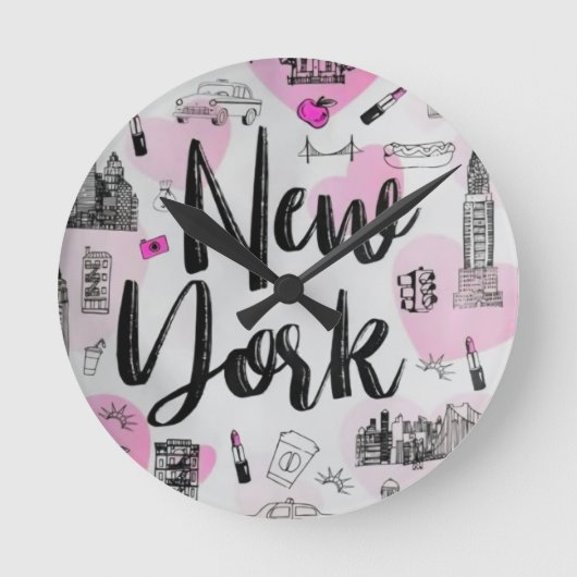 New York City Style Design Ronde Klok (Voorkant)