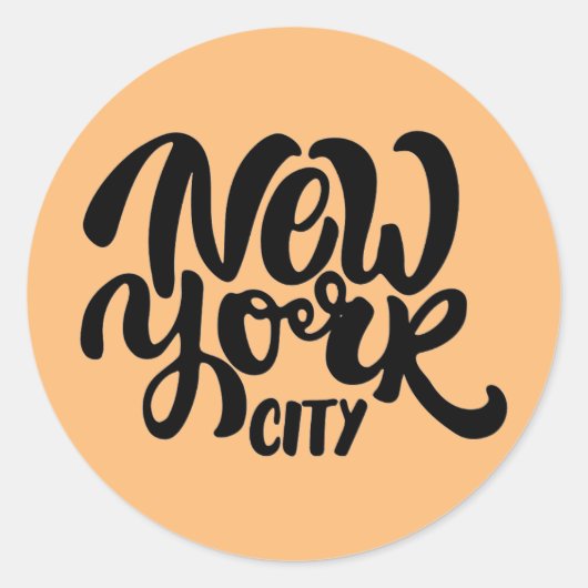 New York City Style Ronde Sticker (Voorkant)