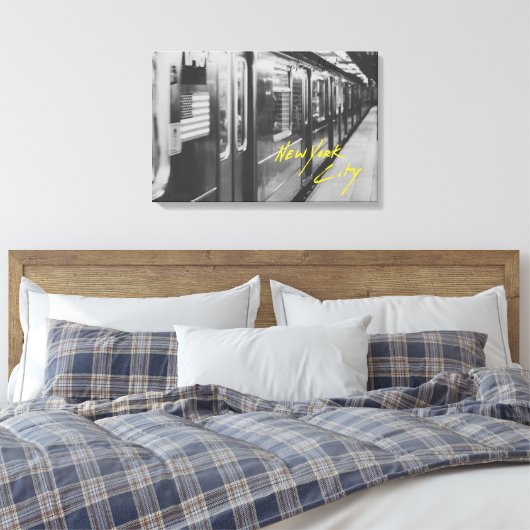 New York City Subway Uitgerekt Canvas Print (Insitu (Slaapkamer))